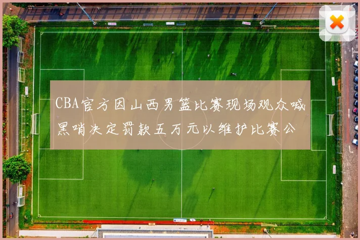 CBA官方因山西男篮比赛现场观众喊黑哨决定罚款五万元以维护比赛公正性